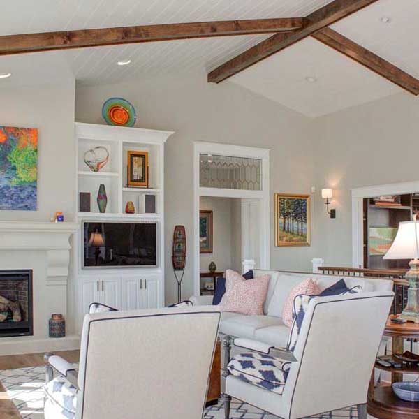 Living Area in Cape Cod by Mike Riddle Construction