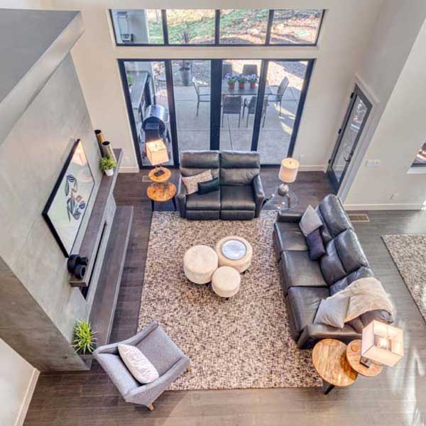 Living Area in Modern Iconic by Mike Riddle Construction