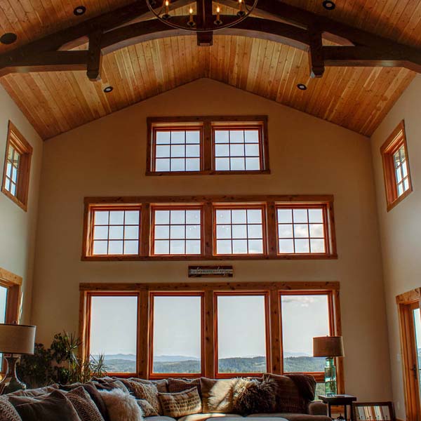 Living Area in Northwest Lodge by Mike Riddle Construction