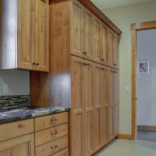 Cabinets in Northwest Lodge by Mike Riddle Construction