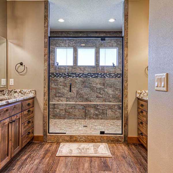 Master Bath in Rustic Chic by Mike Riddle Construction