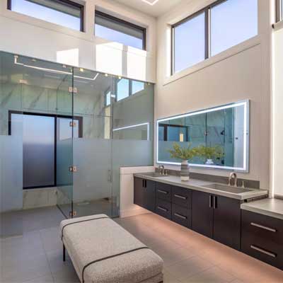 Bathroom in Custom Home in Neskowin, Oregon • Built by Mike Riddle Construction