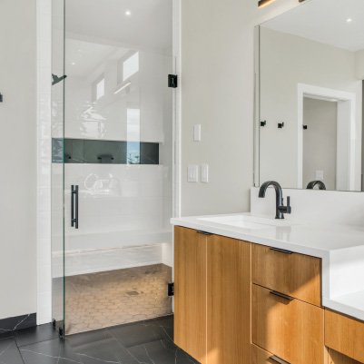 A Bathroom in a Custom Home in Salem, Oregon • Built by Mike Riddle Construction