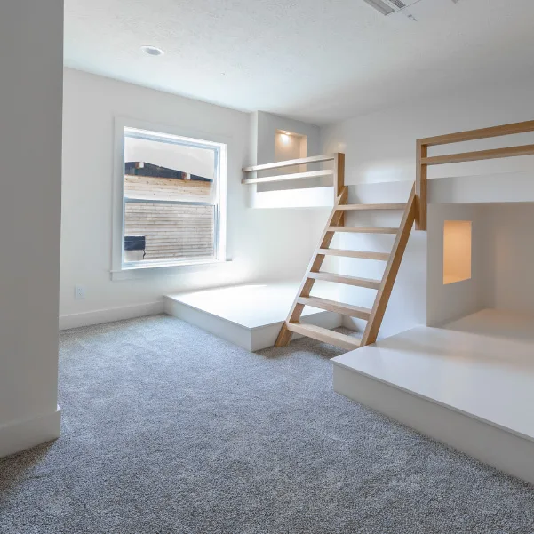 Custom built-in bunkbeds with ladder